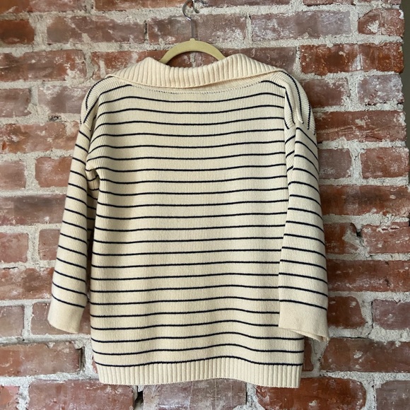 Chloe Sweater with stripes and large collar - Picture 5 of 7